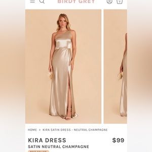 Birdy Grey Satin Neutral Champagne Bridesmaids Dress